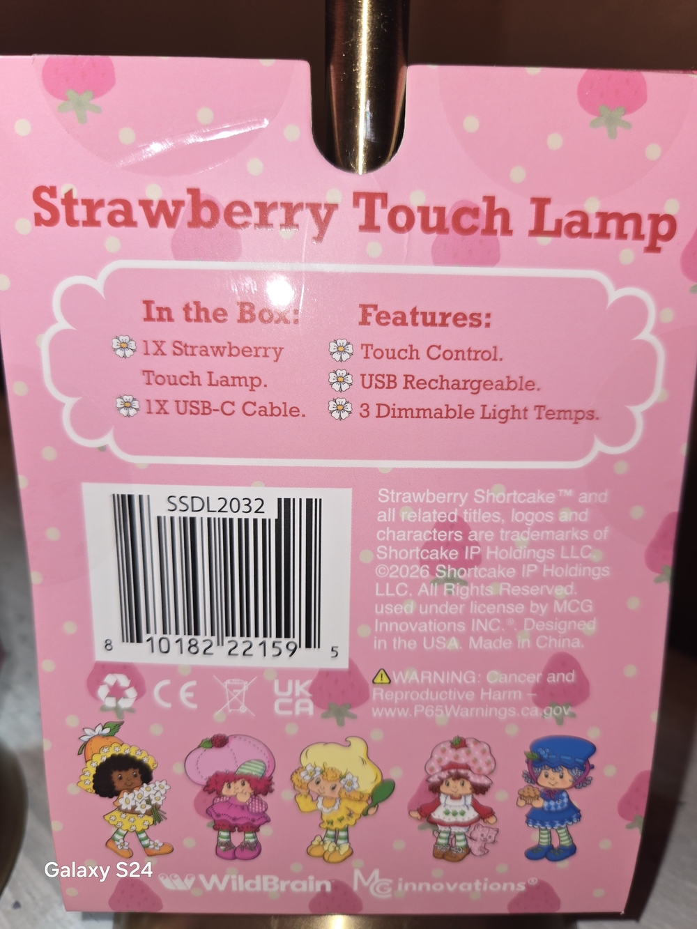 Strawberry Shortcake Strawberry Touch Lamp 3 Light Temps Glass Top New - Picture 7 of 8